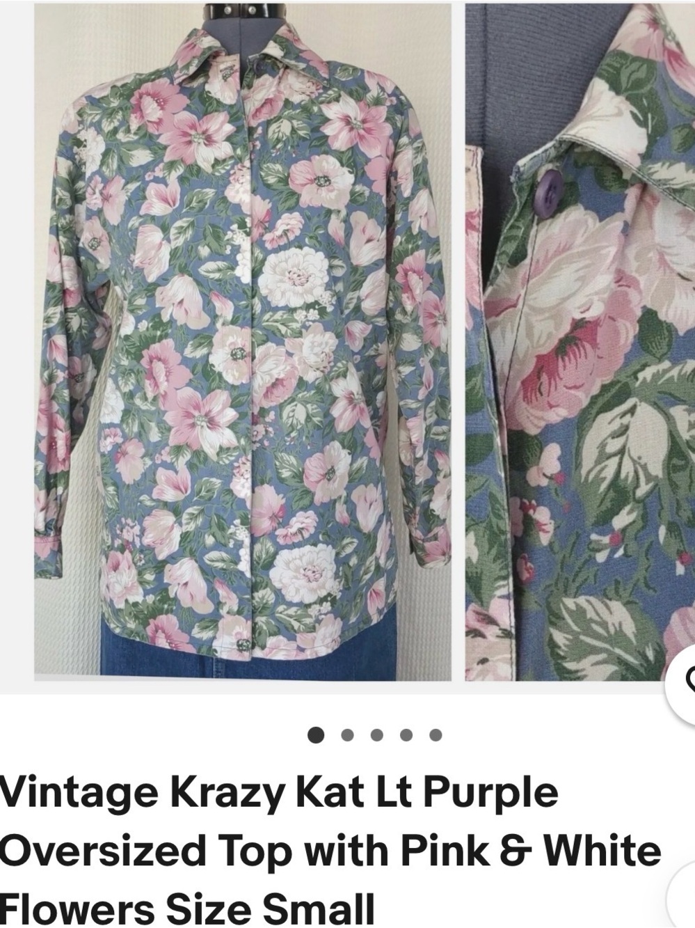 krazy kat Floral Button-Up Jacket in Light Purple, Pink & Green